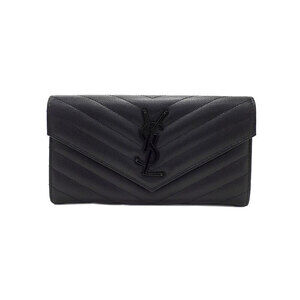 SAINT LAURENT PARIS Monogram Flap Wallet Bifold Long